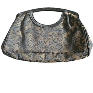 Ann Taylor Loft Floral Pattern Embroidered Vintage Style Clutch Handbag